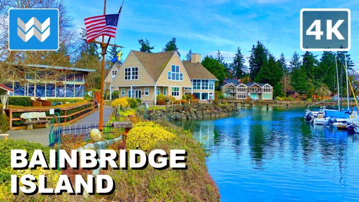 [4K] Downtown Bainbridge Island (Winslow) Washington USA - Walking Tour Vlog & Travel Guide